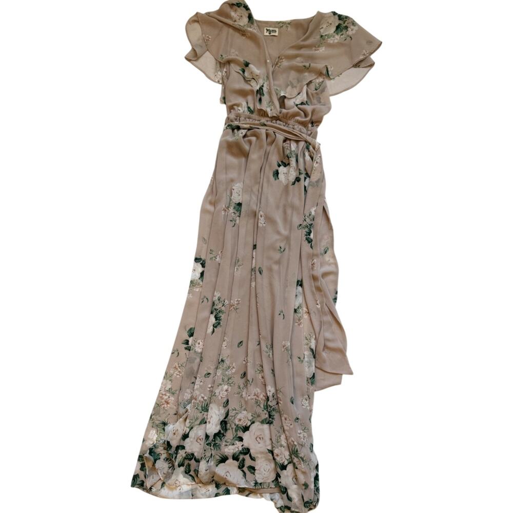 Show Me Your Mumu Audrey Maxi Dress Medium Bouquet Toss Floral Wrap Boho Garden - Picture 2 of 16